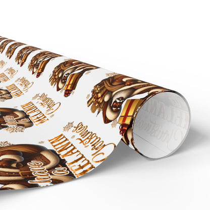 Melanin Santa Festive Wrapping Paper