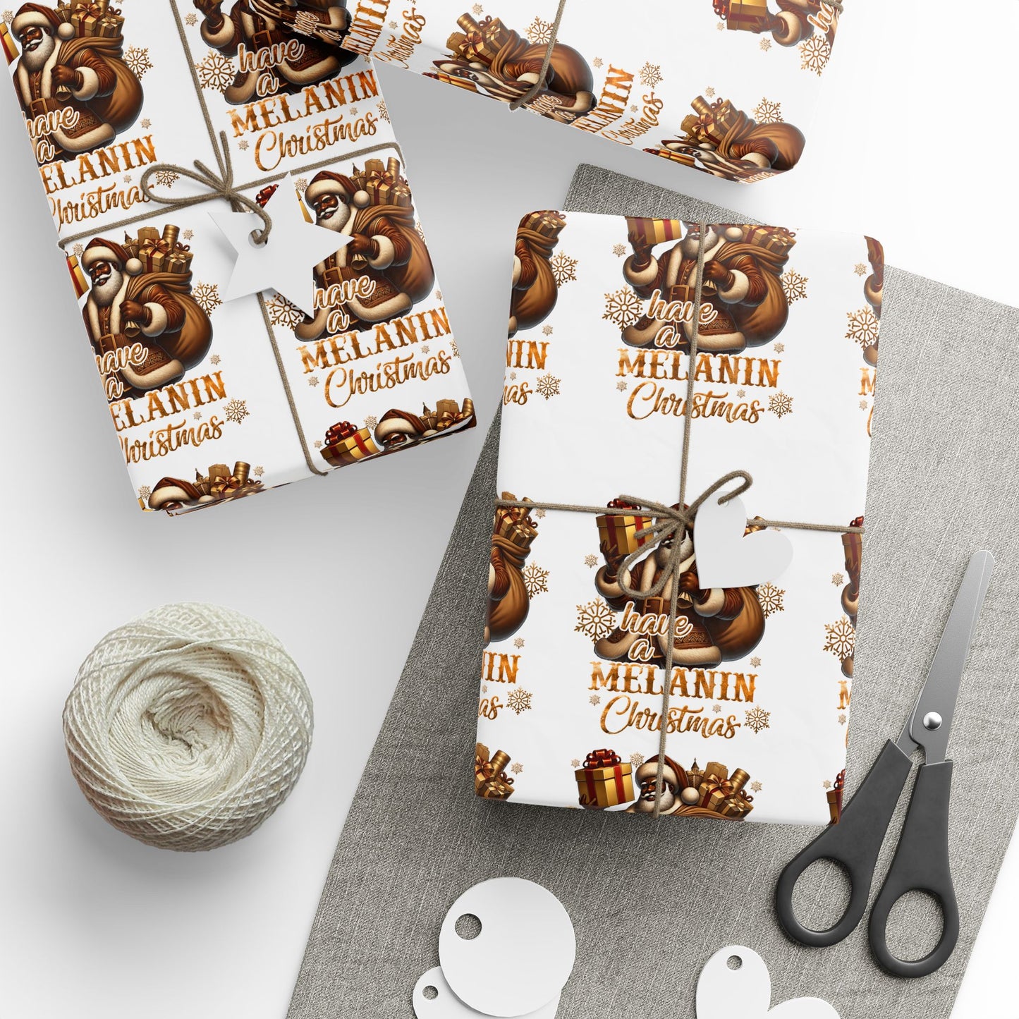 Melanin Santa Festive Wrapping Paper