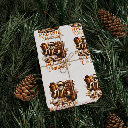 Melanin Santa Festive Wrapping Paper