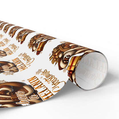 Melanin Santa Festive Wrapping Paper